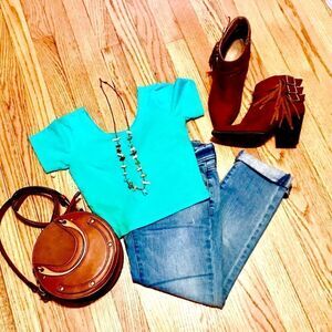 🌻American Apparel | Teal Crop Top
